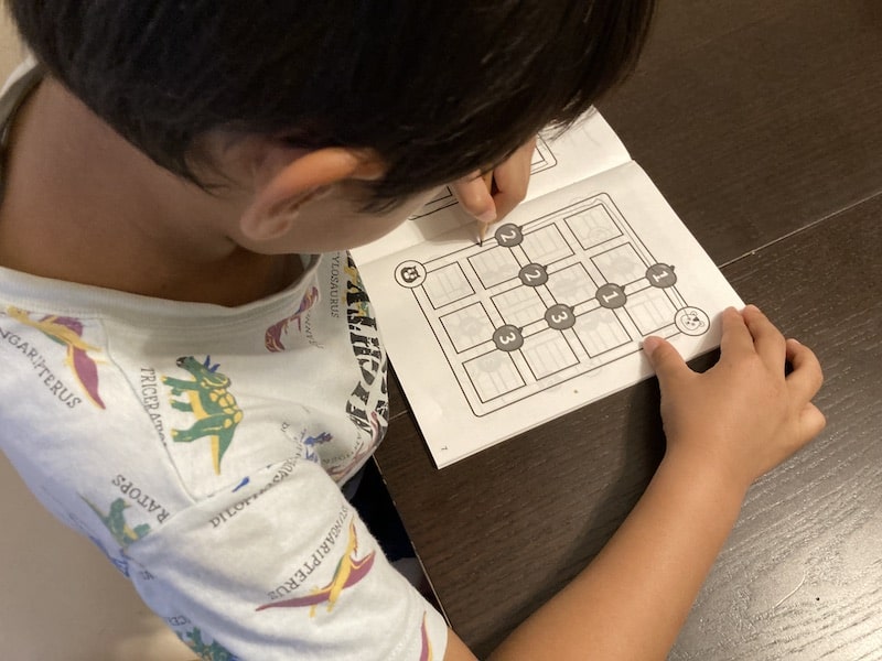 「ハテニャンのパズルノート」１・２年生に取り組む長男